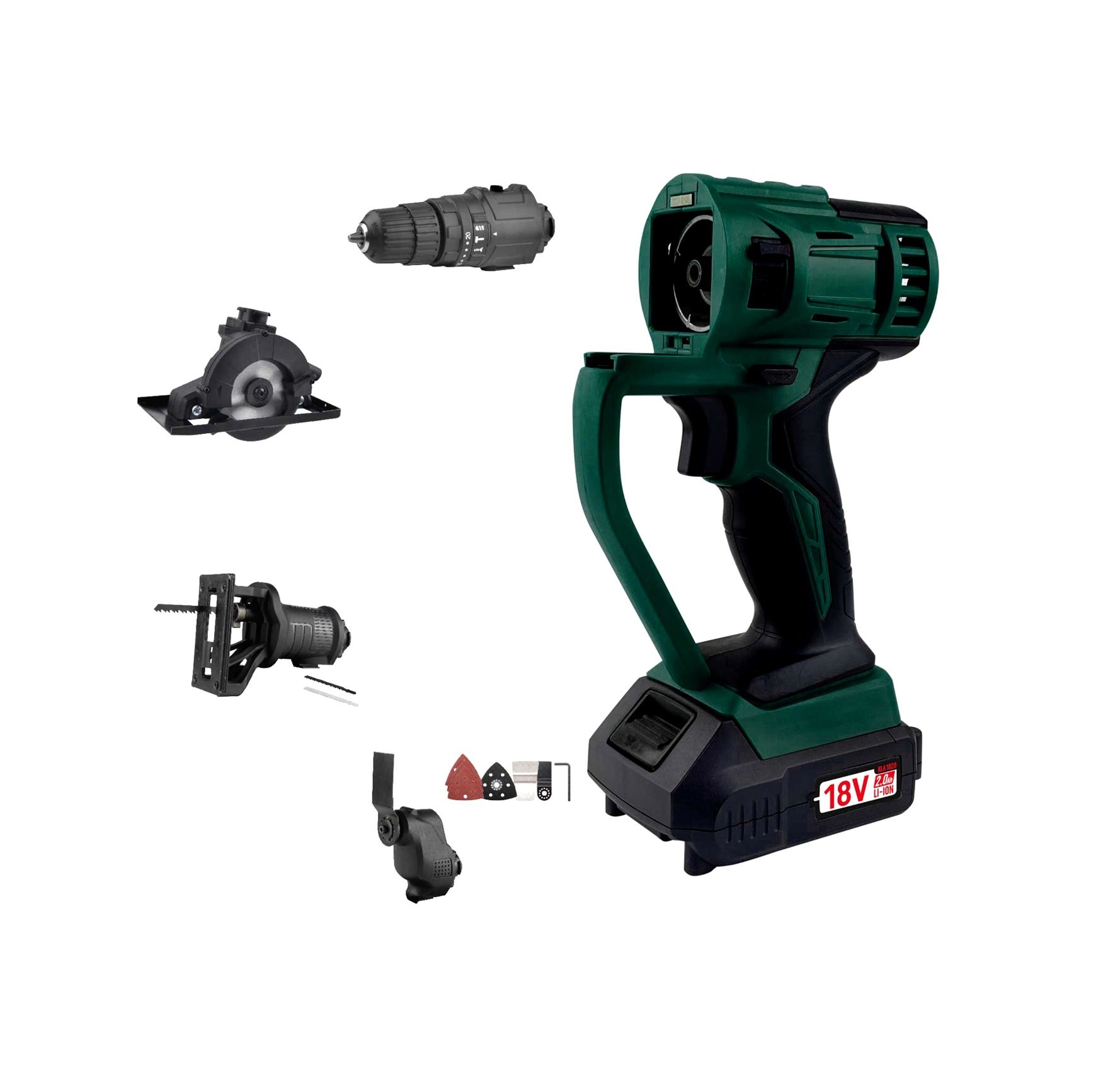 KLpro KLMS18-20 18 V 2 Ah Li-on Çift Akülü Darbeli Vidalama Multi Set