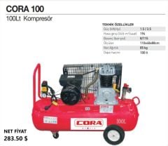 Cora Kasnaklı 100 lt 2.5HP Hava Kompresörü