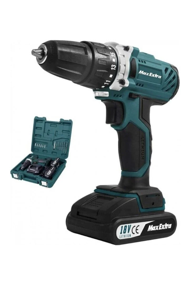Max Extra MXP1960D 18V Li Profesyonel Çift Akülü Darbeli Matkap