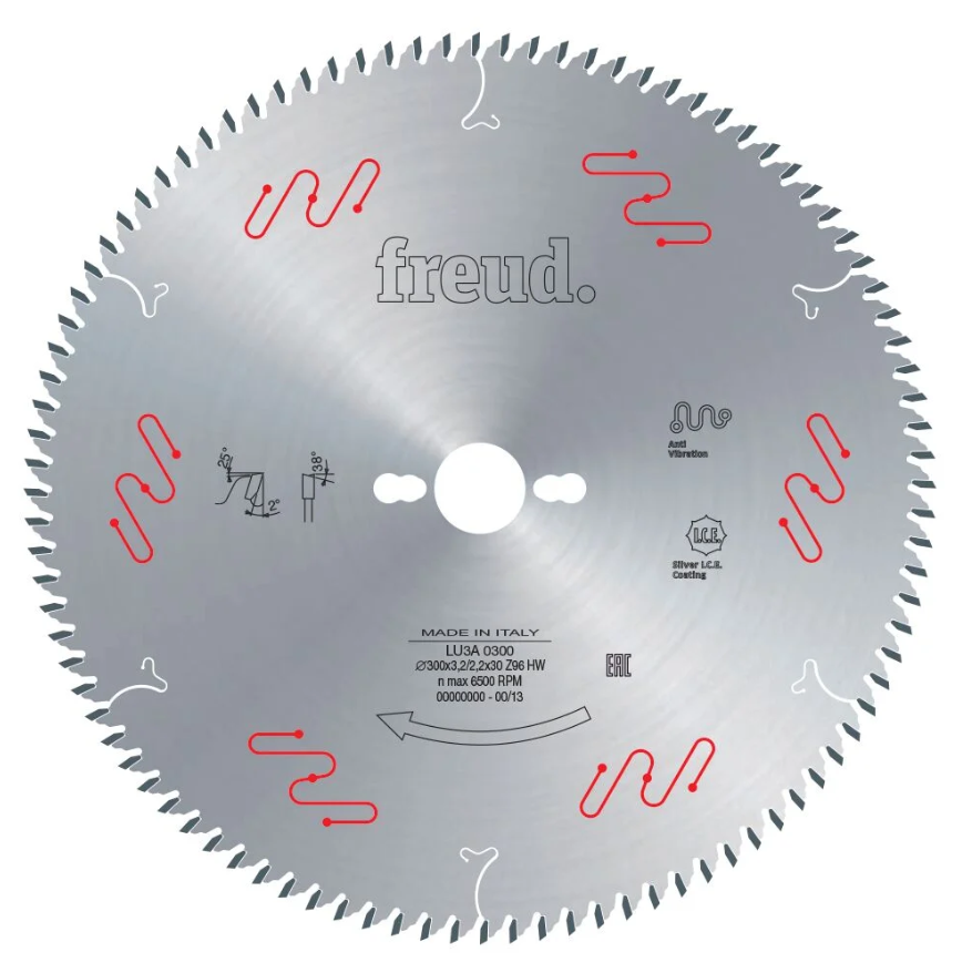 FREUD LU3A 0300 Elmas Daire 300x96 Lamine Mdflam Kesim Çapraz Sivri Diş