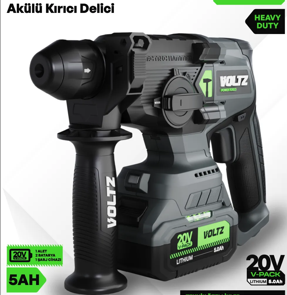 VOLTZ VZHD-20 AKÜLÜ KIRICI DELİCİ MATKAP 20V-5Ah