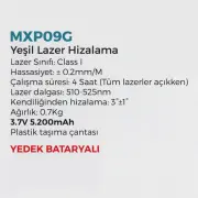 Max Extra MXP09G Lazer Hizalama Cihazı 3.7V 5200mAh Taşıma Çantalı
