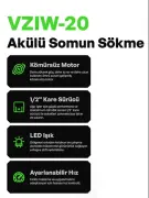 VOLTZ VZIW-20 Akülü Somun Sökme Kömürsüz 5Ah Çift Akü