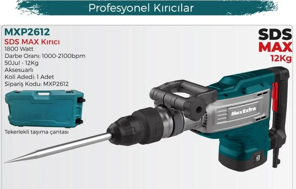 Max Extra Mxp2612 Sds Max Kırıcı 12Kg 50jul  1800w