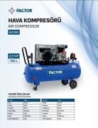 Factor 100 Litre Yağlı Hava Kompresörü 2,5 Hp AC100