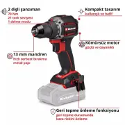 Einhell Profesyonel TP-CD 18/70-C Li BL – Solo Akülü Vidalama 4514335