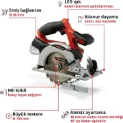 Einhell TE-CS 18/150 Li-Solo Akülü Daire Testere - 4331220